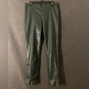 Zara dark green faux leather pants